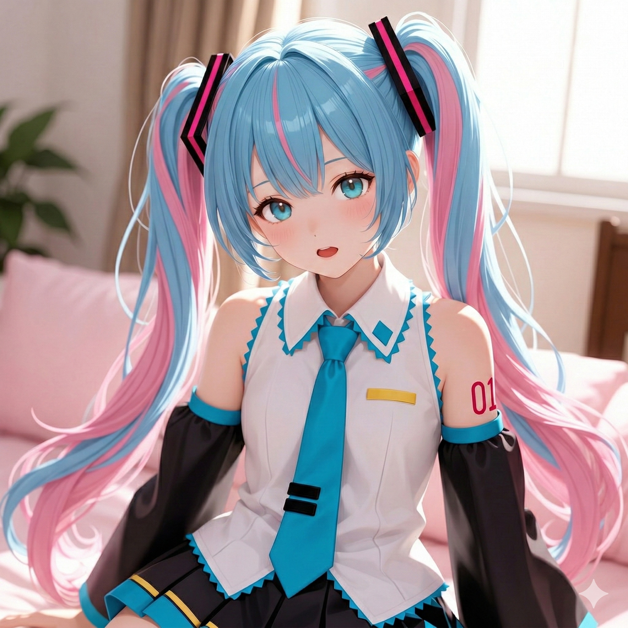 メッシュツインテにしたミクさん✨ | の人気AIイラスト・グラビア