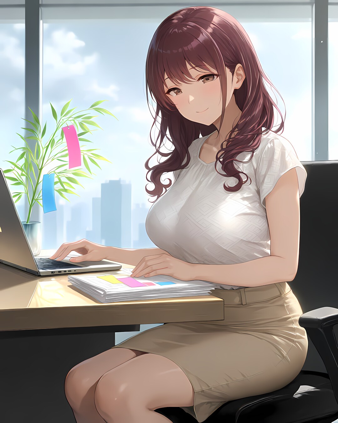 🎋オフィスデスクで見つめる、ノノカの七夕の願い事❤️