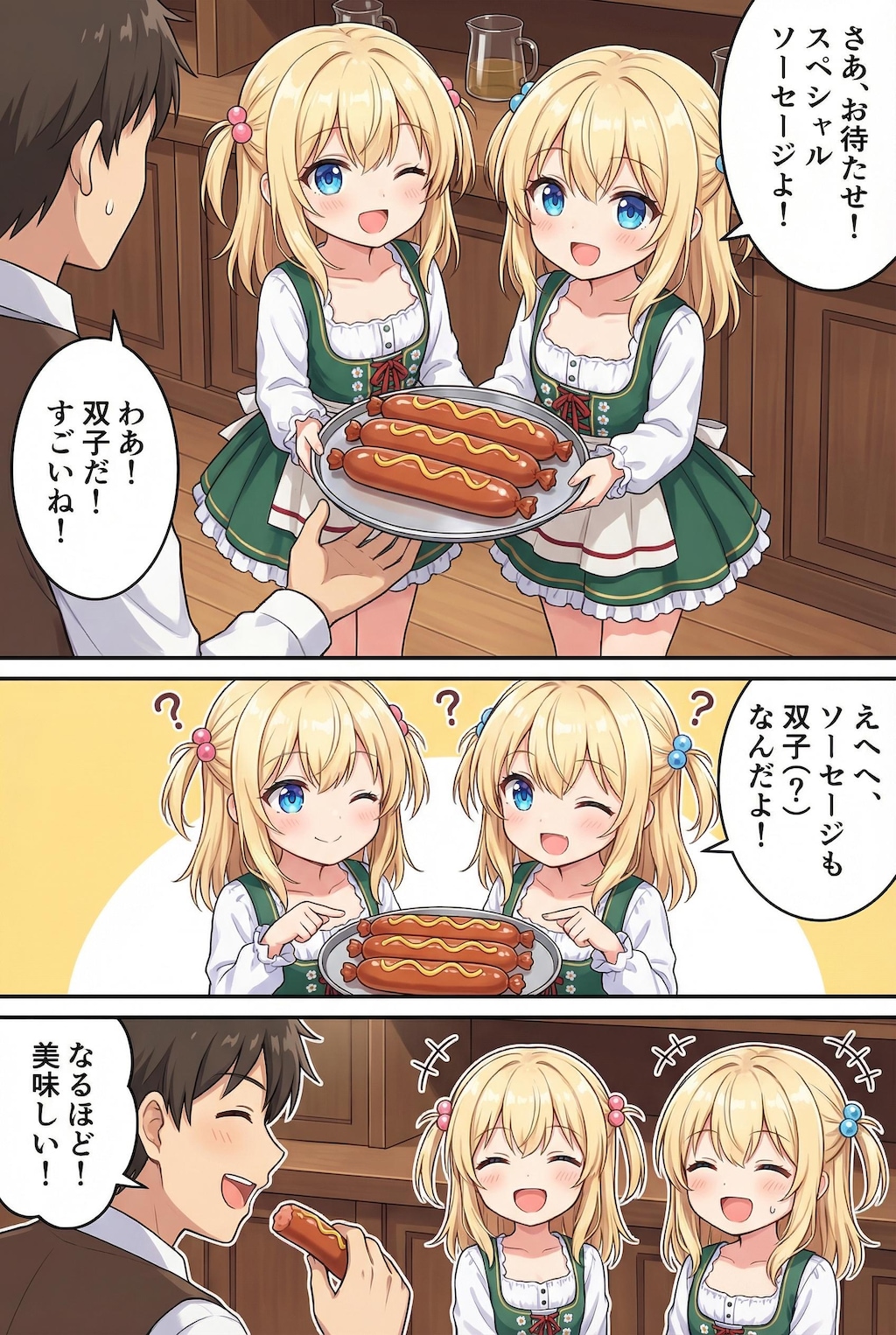 双子と言えばソーセージ