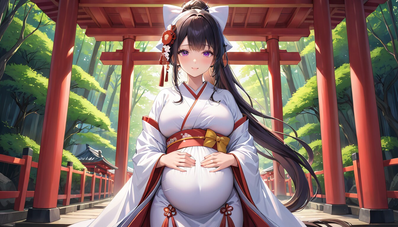 幸せいっぱいな身重の花嫁