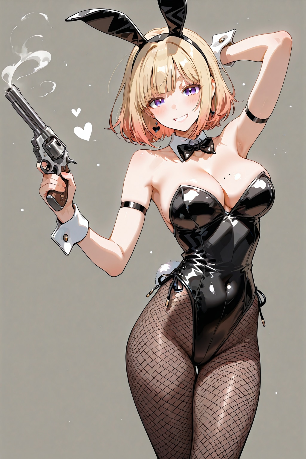 色々な服の少女と銃