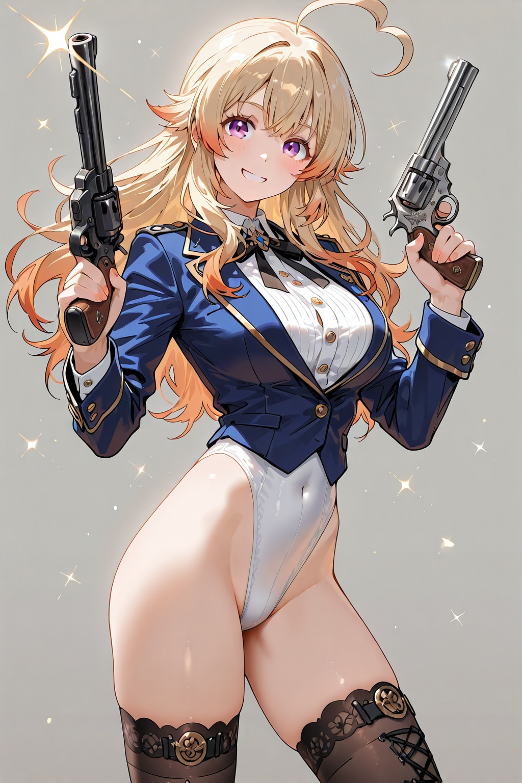 色々な服の少女と銃
