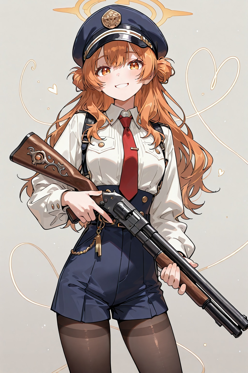 色々な服の少女と銃