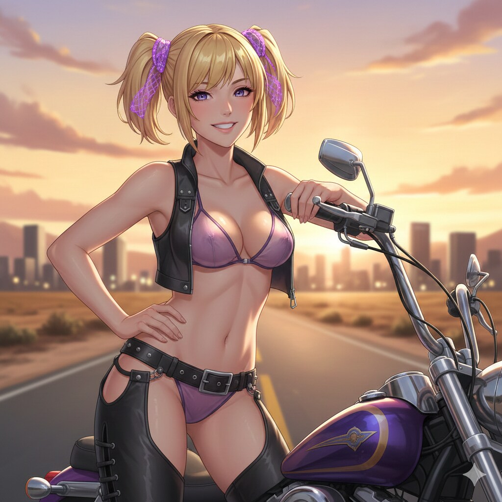アメリカンバイクと女の子