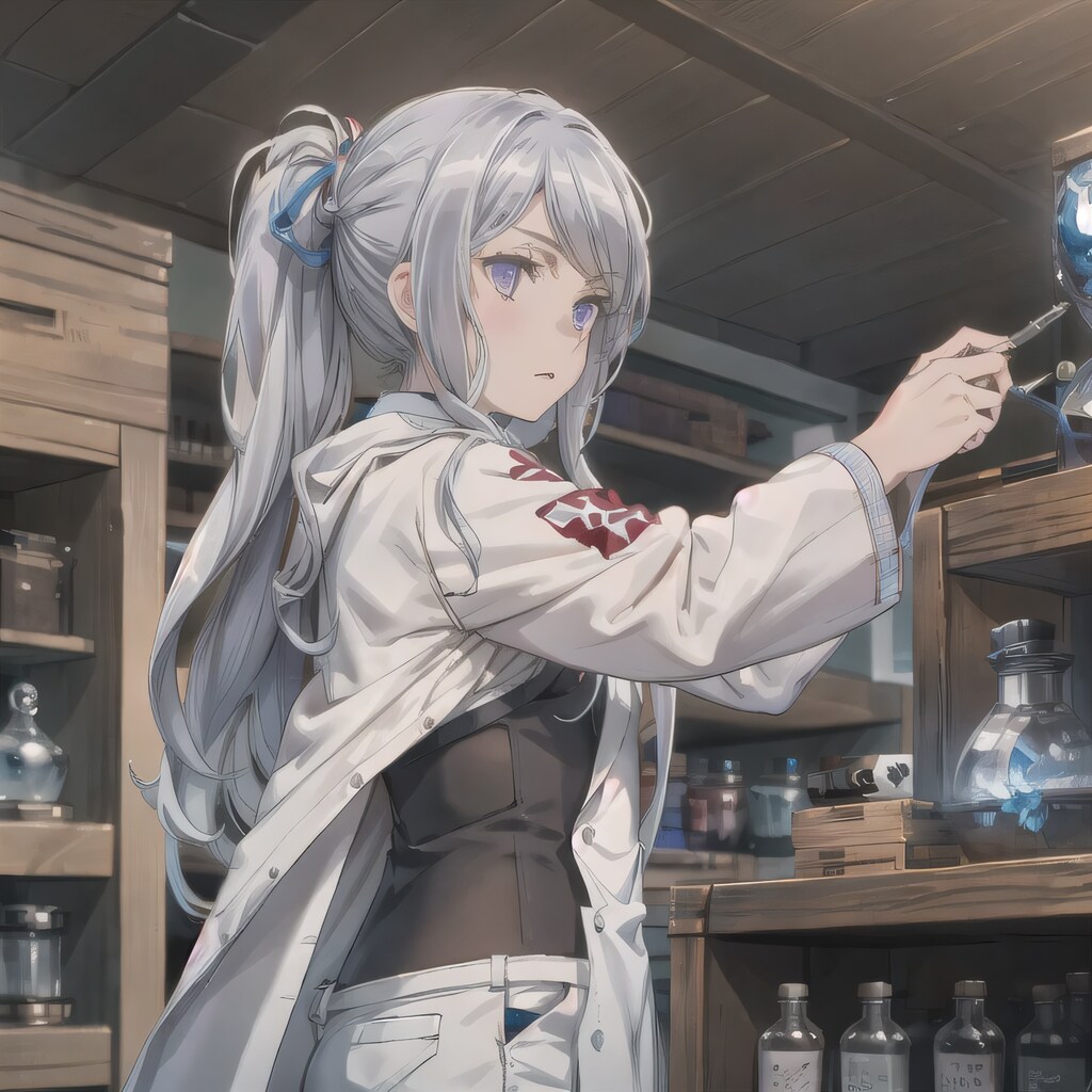 銀髪ポニテで白衣の少女２