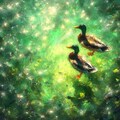 Ducks in green water 7枚目