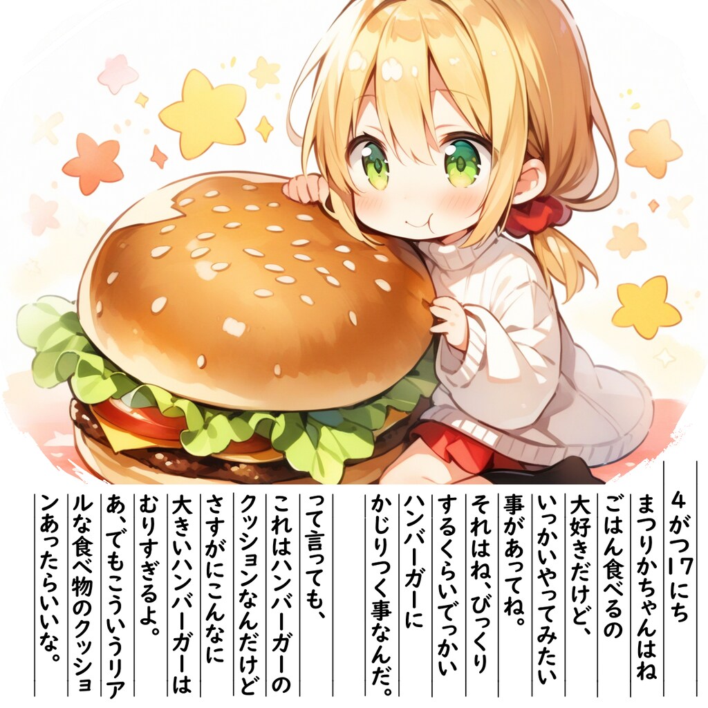 【絵日記】どっかいハンバーガーだよ