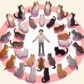 猫の輪形陣 2枚目