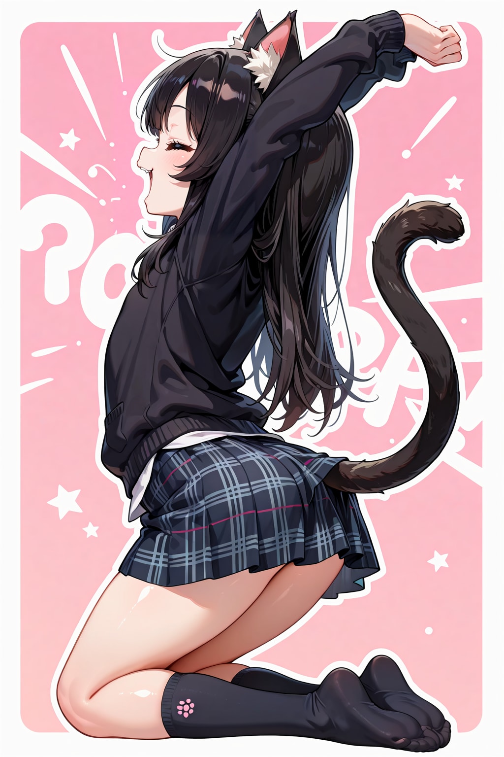 見返りにゃんこ