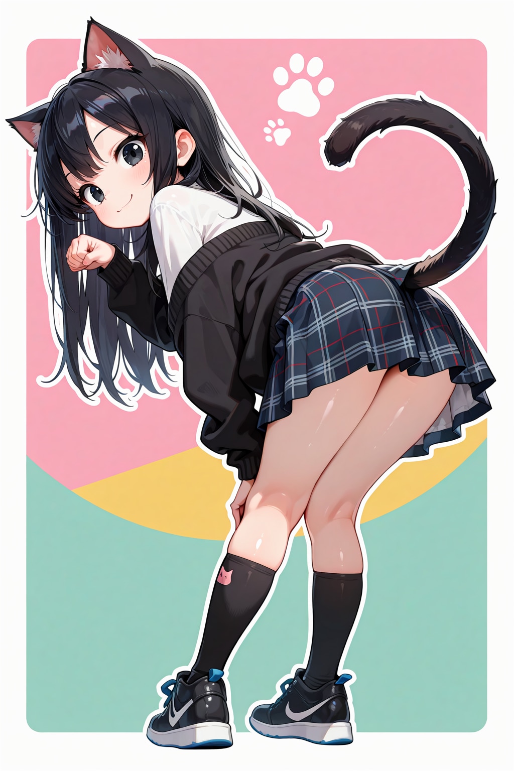 見返りにゃんこ