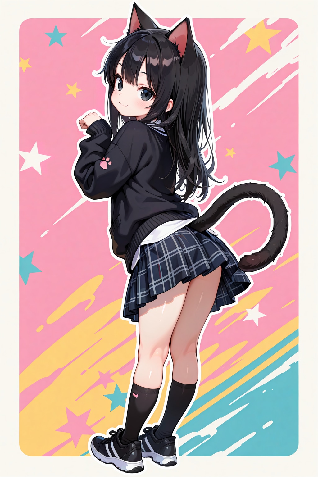 見返りにゃんこ