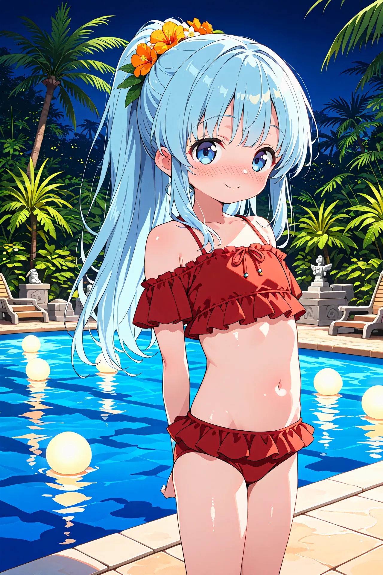 あおいちゃんと夜のアジアンリゾート