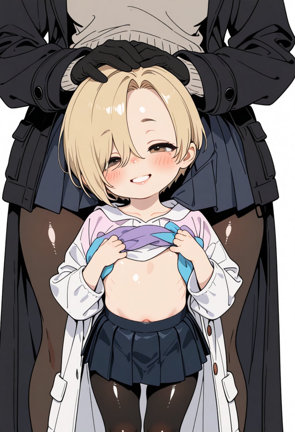 寒いので温め合うイラストなど