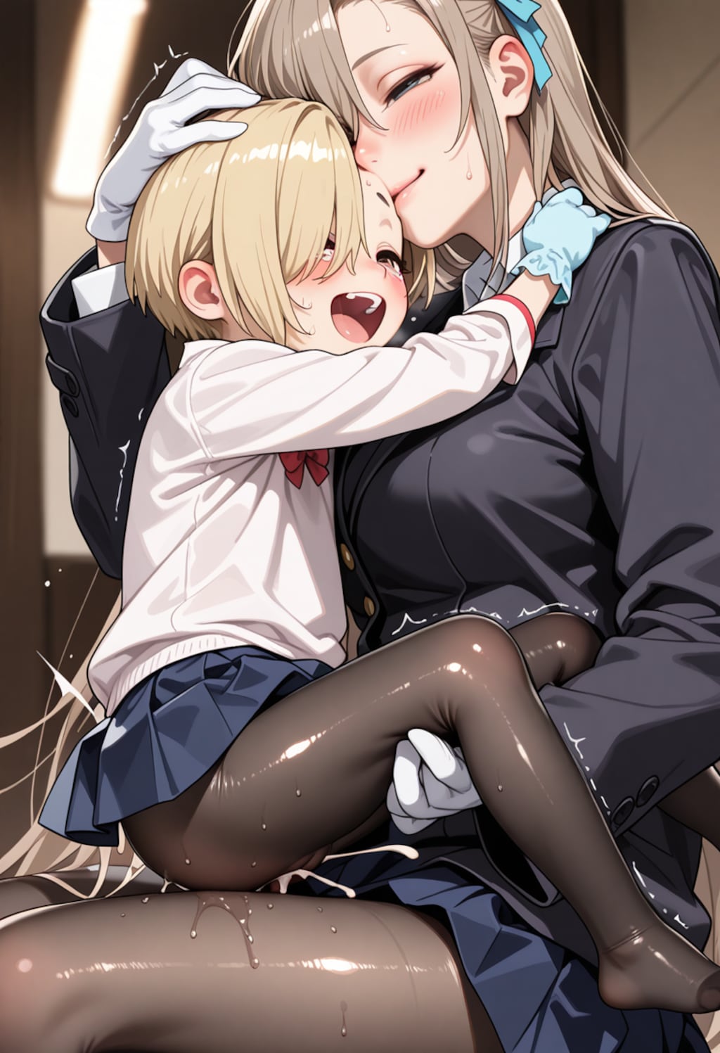 寒いので温め合うイラストなど