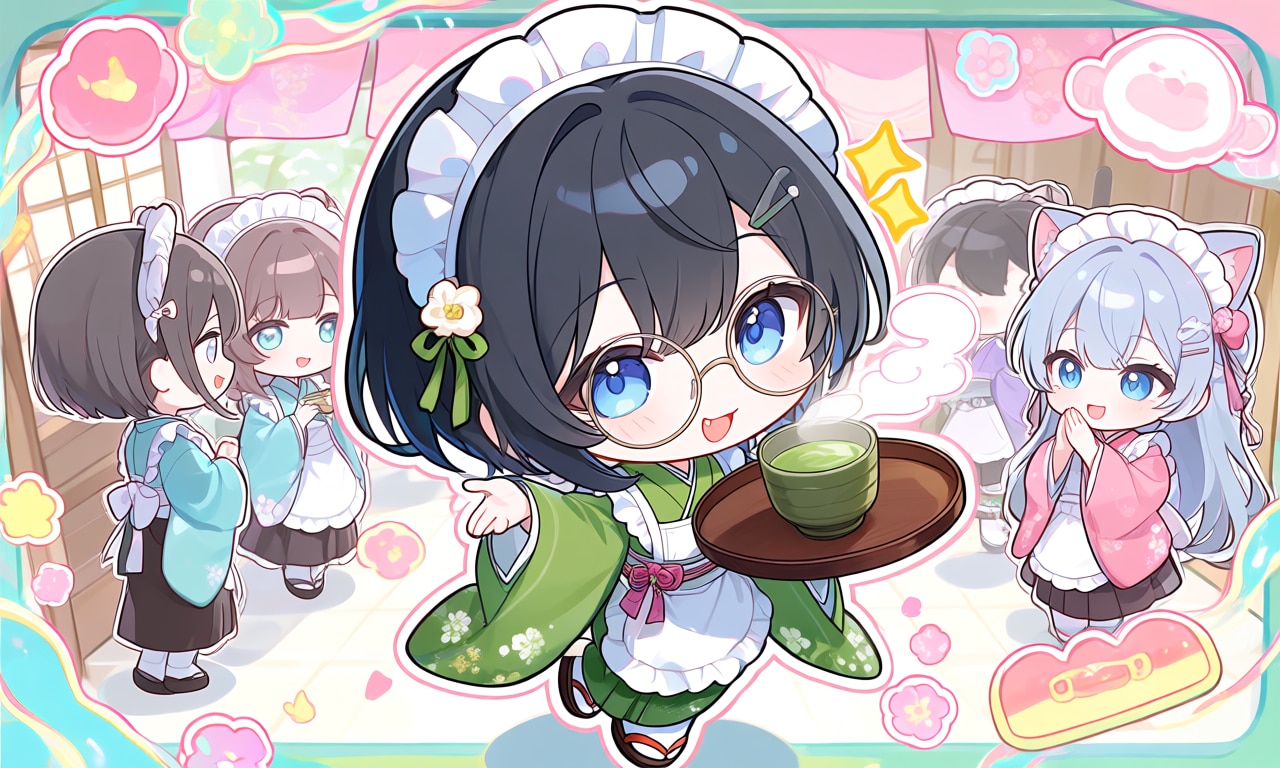 ちびキャラ和風喫茶