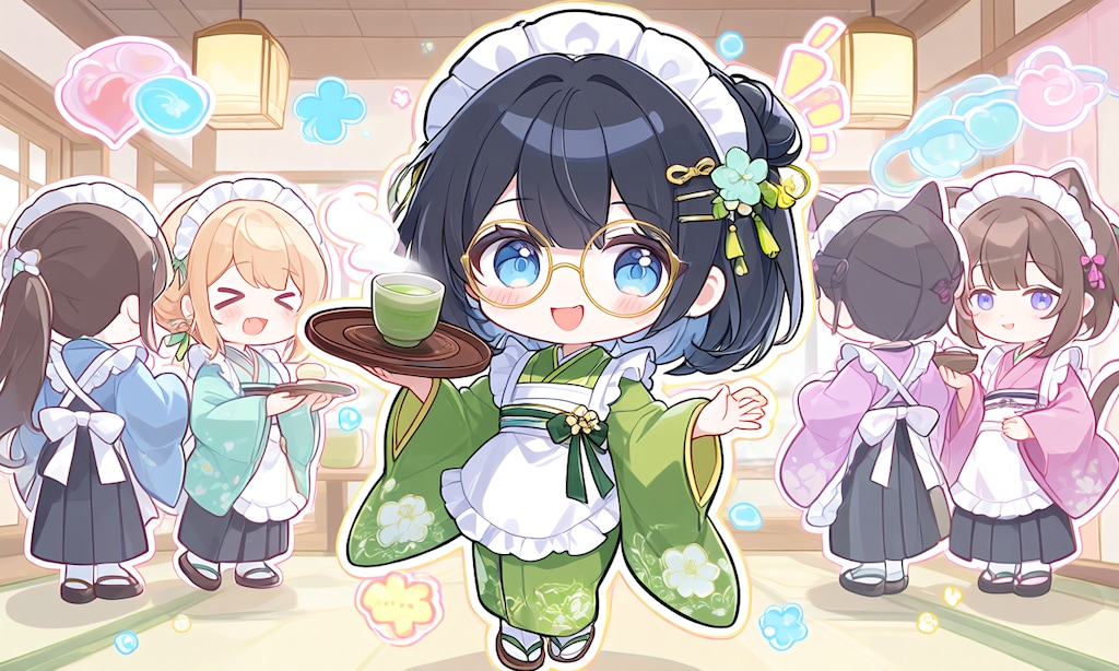 ちびキャラ和風喫茶