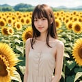 ひまわり畑（１人） No.1 9枚目