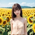 ひまわり畑（１人） No.1 5枚目