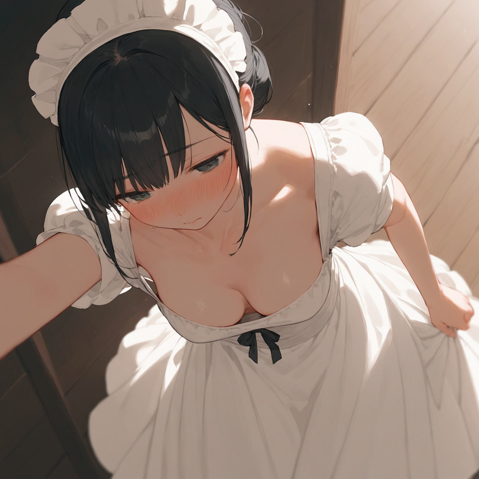 胸元がゆるいメイドさん
