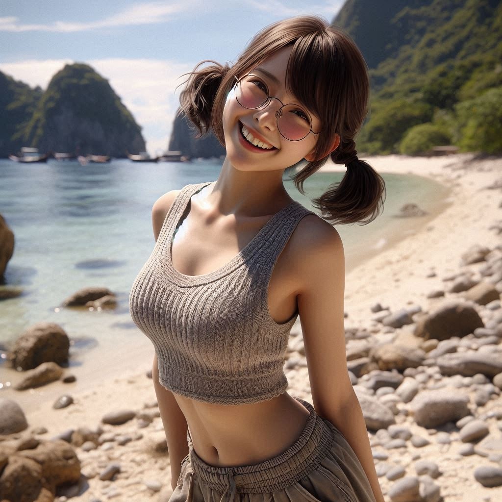 無人島に来たのびかちゃん