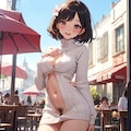 春物ニットワンピ白 4枚目