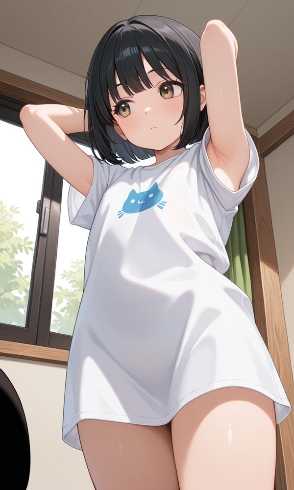 ぶかぶかTシャツちっぱいちゃんのはずが…Tシャツ型ワンピース？