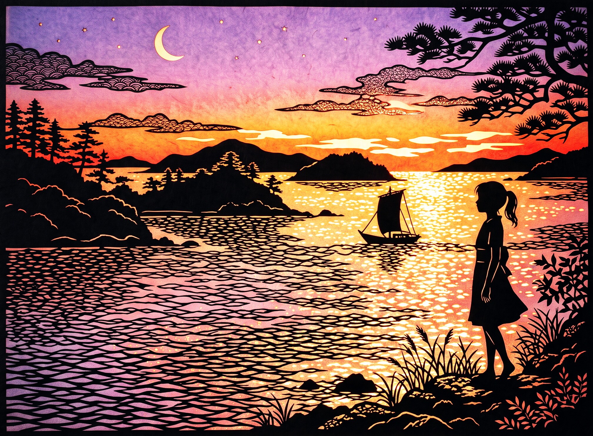 瀬戸の夕凪 | の人気AIイラスト・グラビア