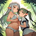 森の中のエルフ姉妹♪　制服？水着？体操服？（確認習作） 10枚目