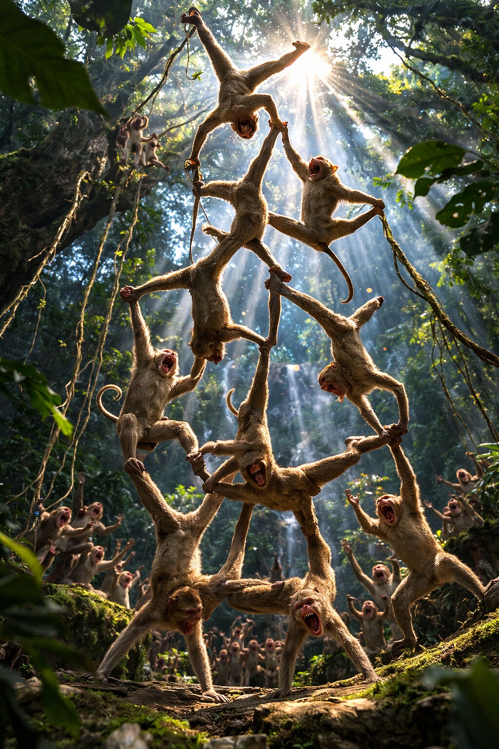 サルたちの組体操 | の人気AIイラスト・グラビア