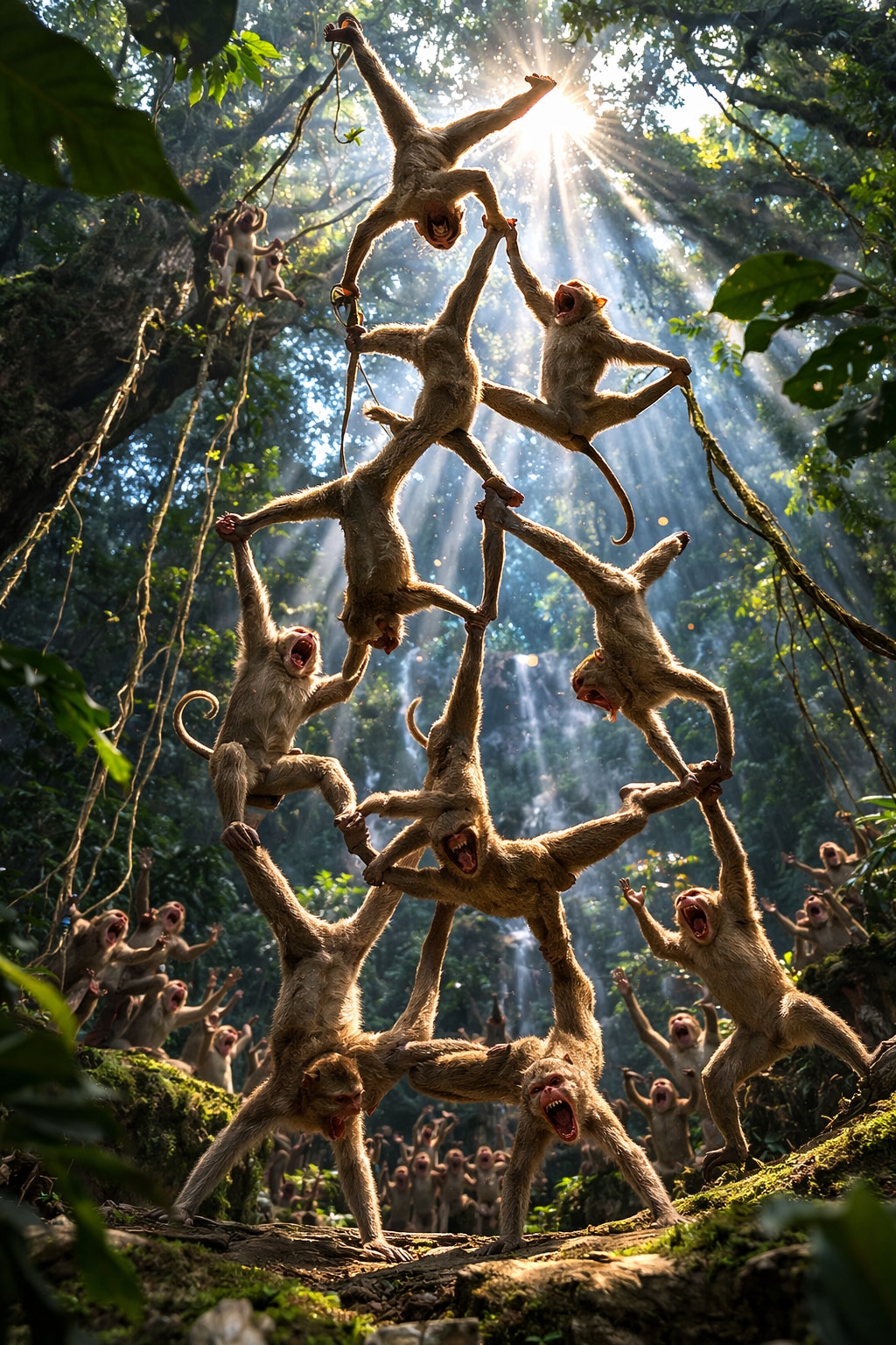 サルたちの組体操