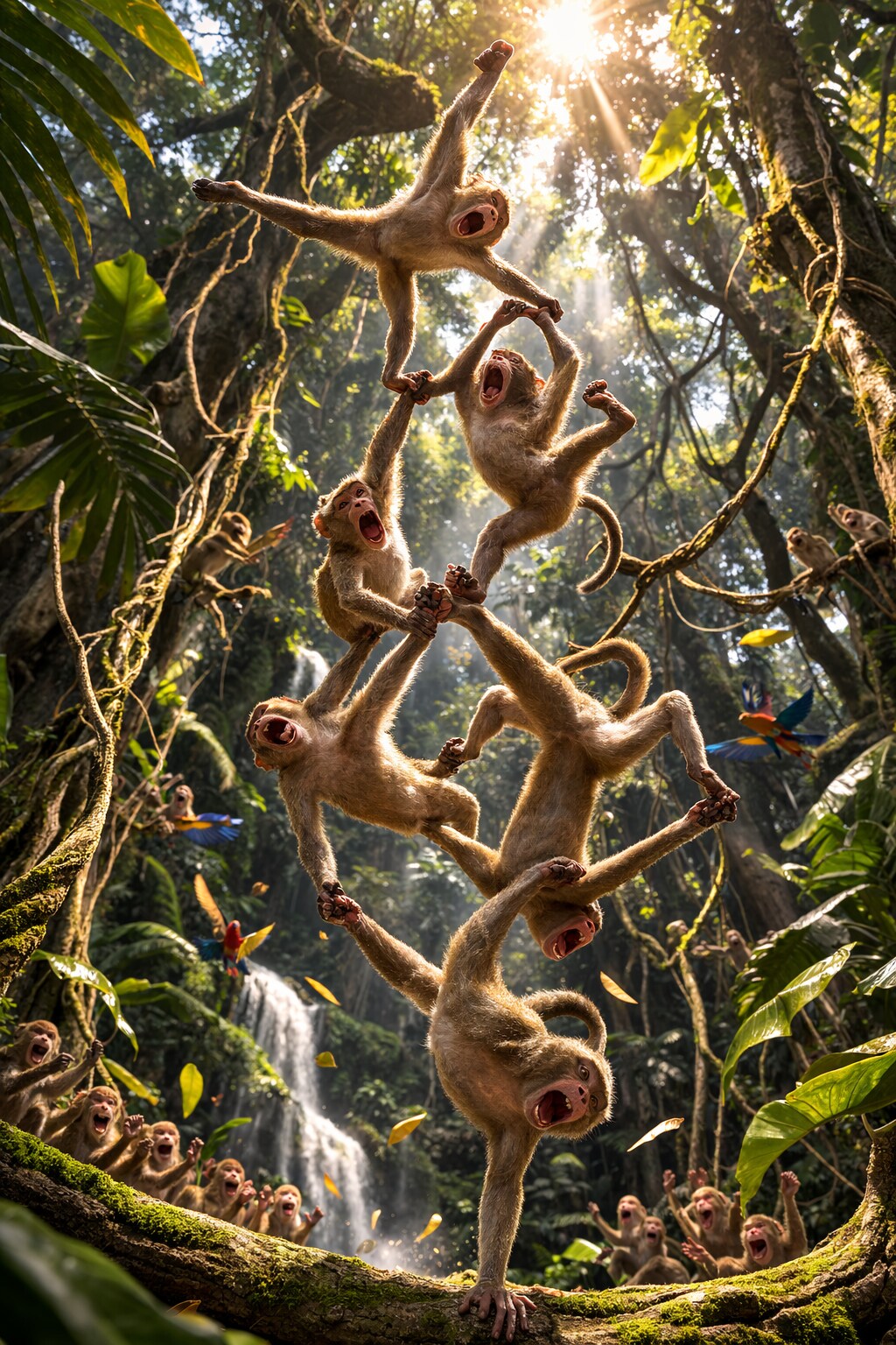 サルたちの組体操