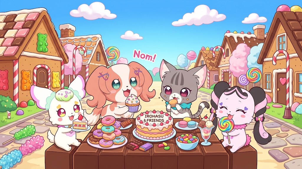 プリルン、お菓子タウンに招待する