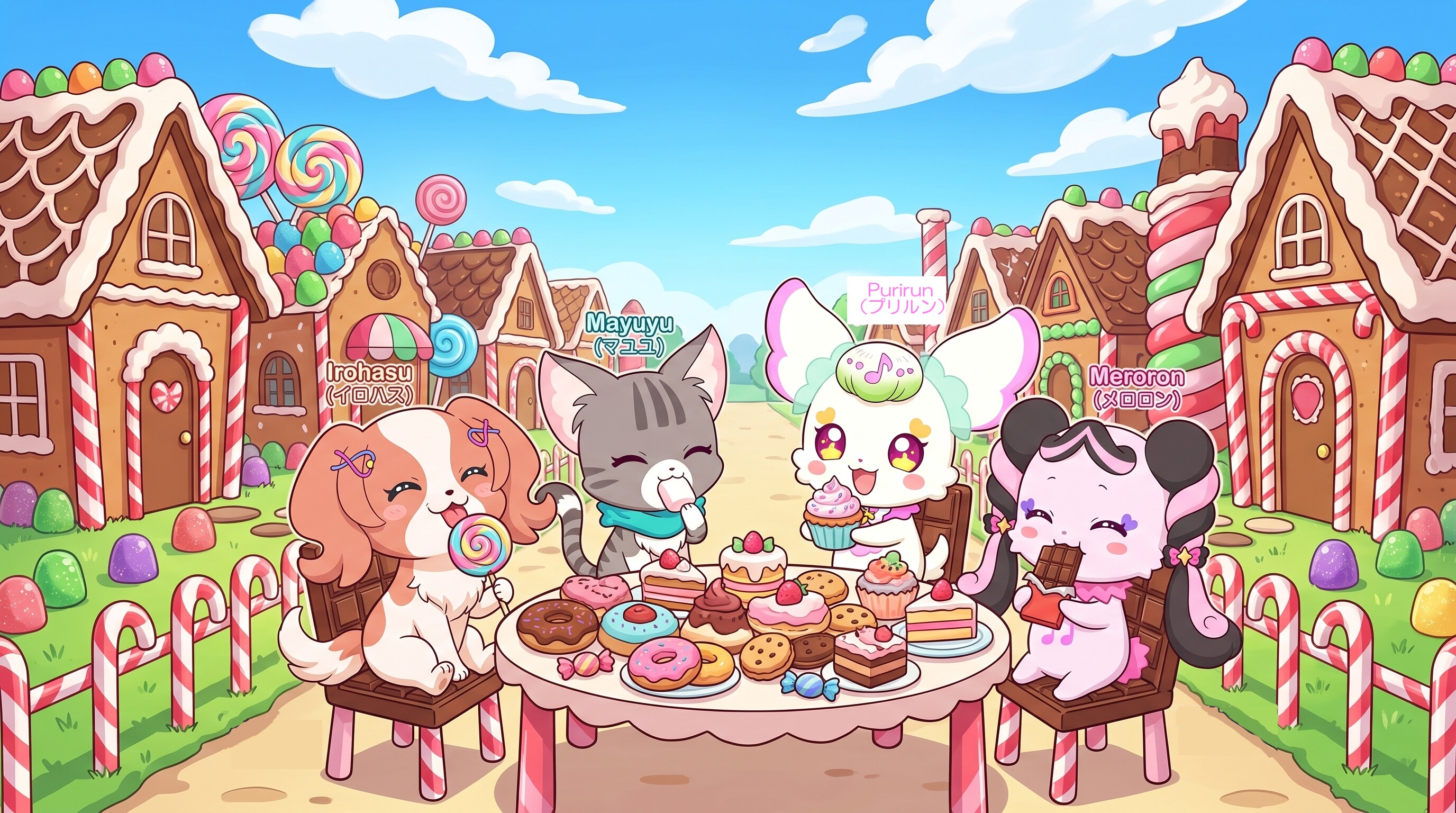 プリルン、お菓子タウンに招待する