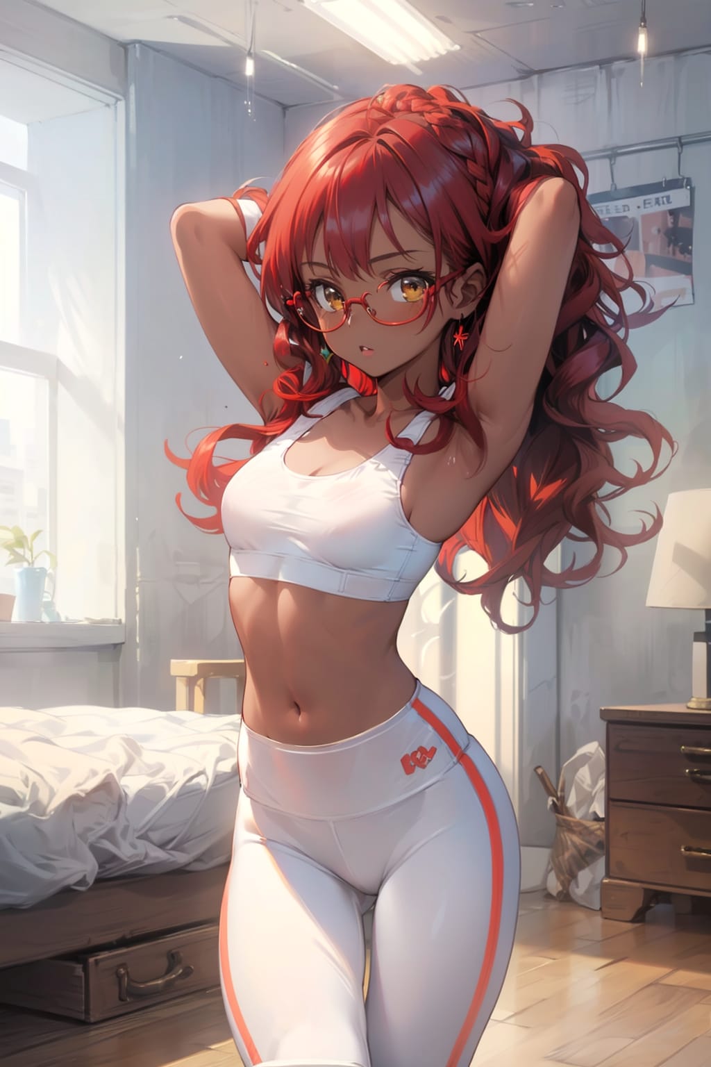 スポーツウェアの眼鏡っ娘