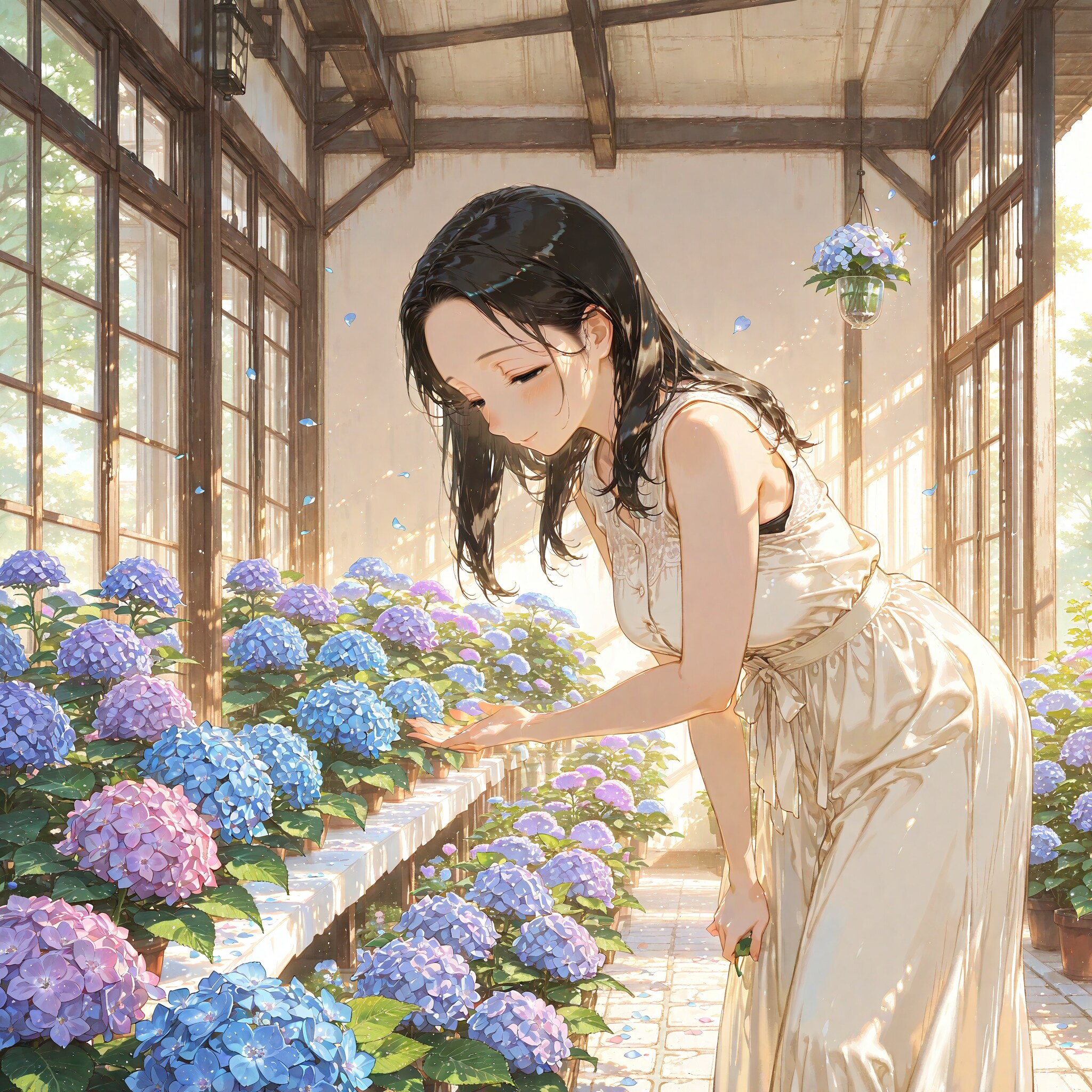 花を見る