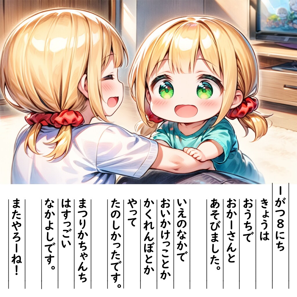 【絵日記】なかよしかぞくです