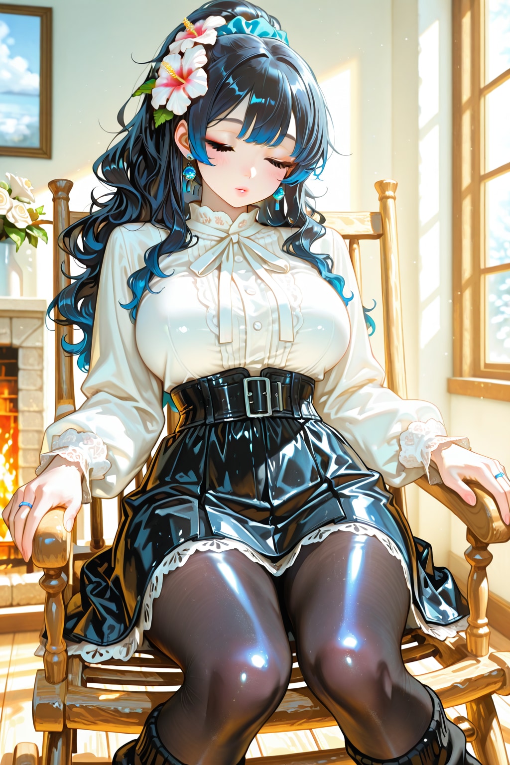 暖炉で熟睡中の桃月菜々絵さん❤️