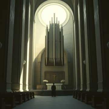 教会とギター(音楽のカバー写真) | の人気AIイラスト・グラビア