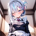 青髪クールメイドさん 4枚目