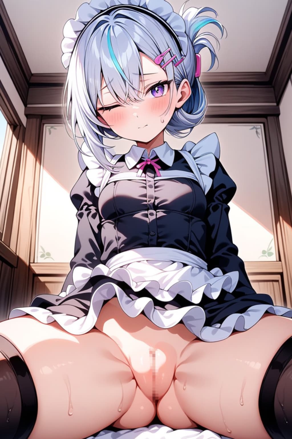青髪クールメイドさん
