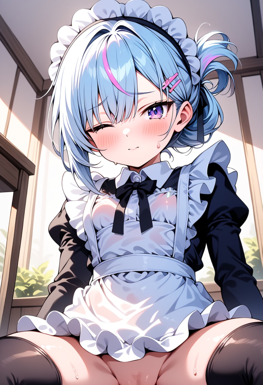 青髪クールメイドさん