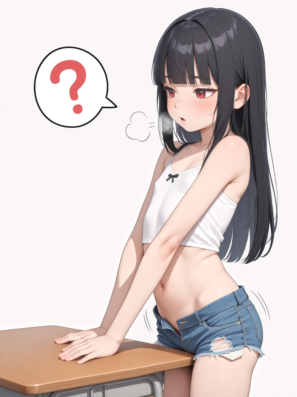 性に目覚めた黒髪ちゃん初めてのオナニー