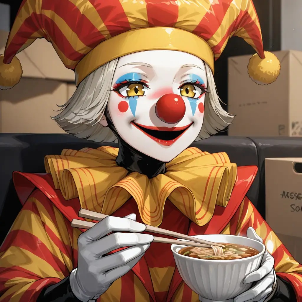 蕎麦を啜るピエロ | の人気AIイラスト・グラビア