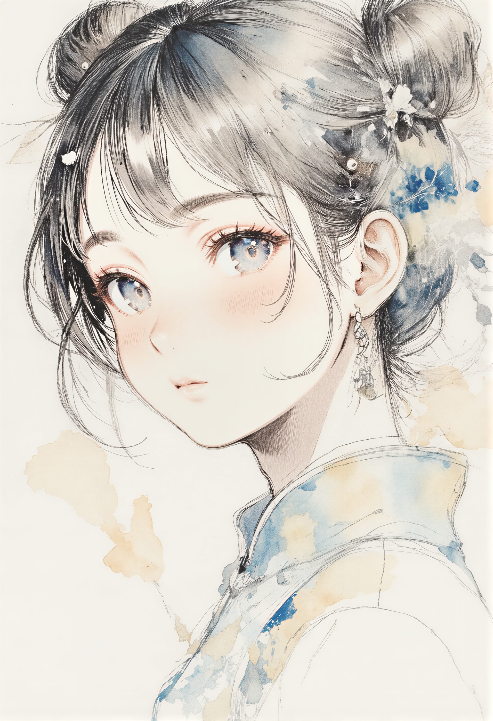 お団子ヘアの女の子 3