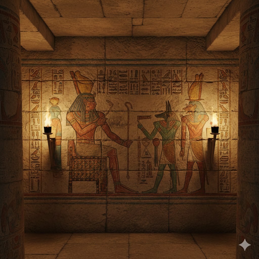 古代エジプトファラオの壁画