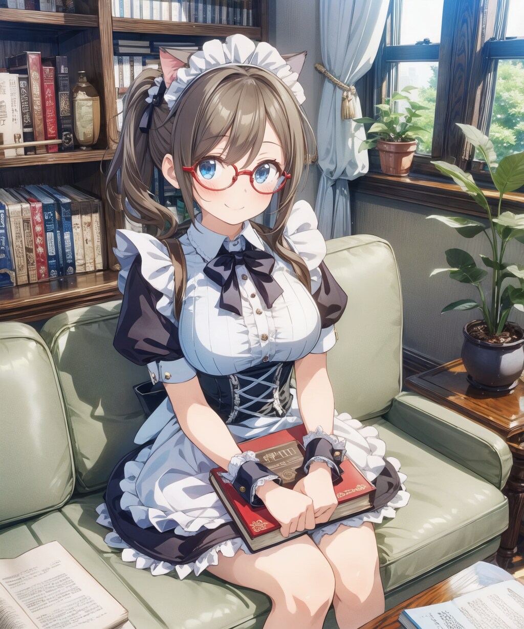 猫耳メイドさんと書斎