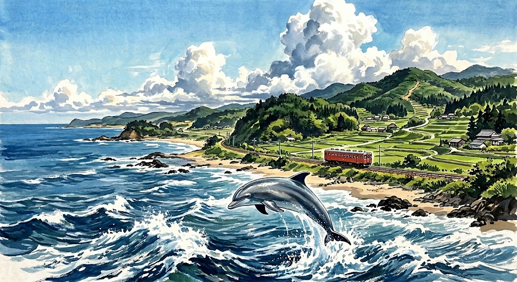 夏空の海岸線
