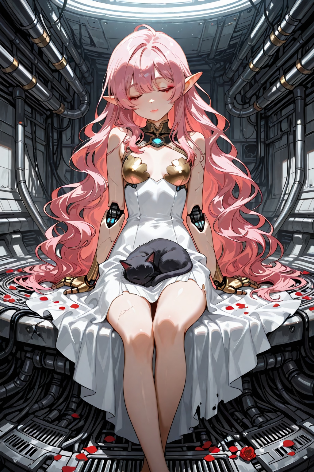 Robot girl and her cat | の人気AIイラスト・グラビア