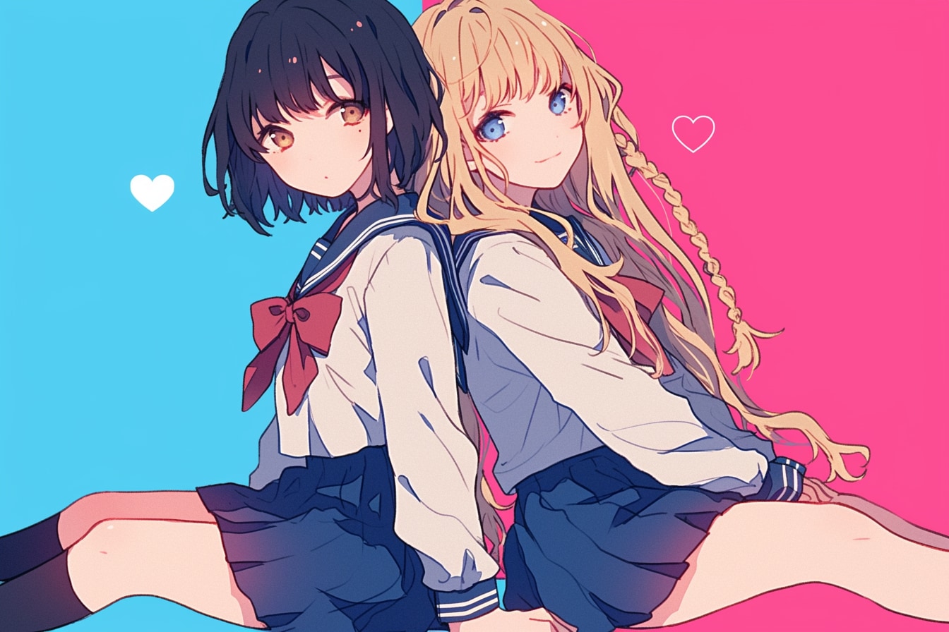 二人のJK175 | の人気AIイラスト・グラビア