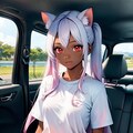 褐色猫娘とのドライブ 5枚目